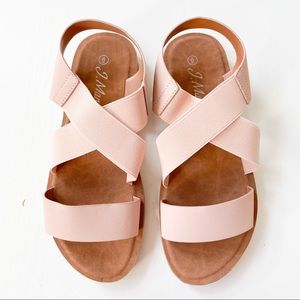 J. Mark Nude Stretch Sandals Form-901